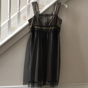 Girls Dress with Black Sheer and Straps